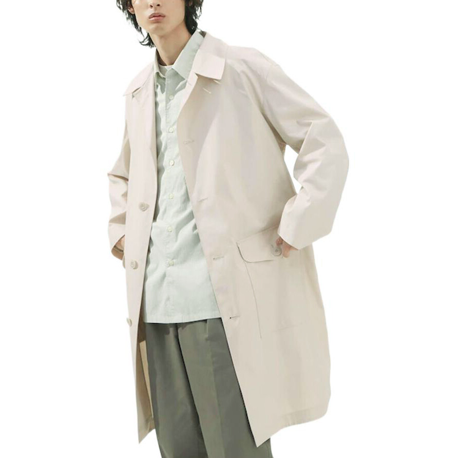 Мужской однобортное плащ Uniqlo U Collection, 30 кремовый — фото 4