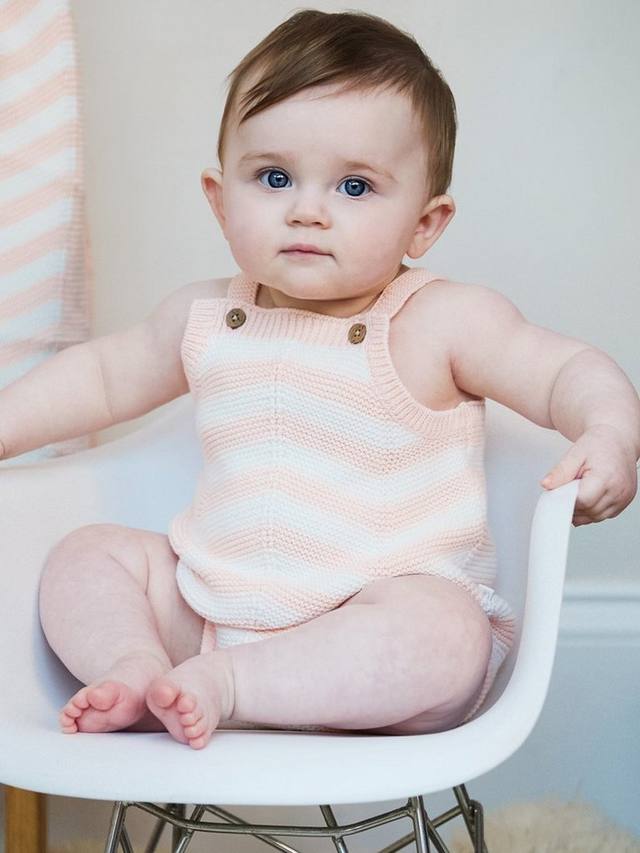 

Детский хлопковый комбинезон с узором шеврон The Little Tailor, Pink