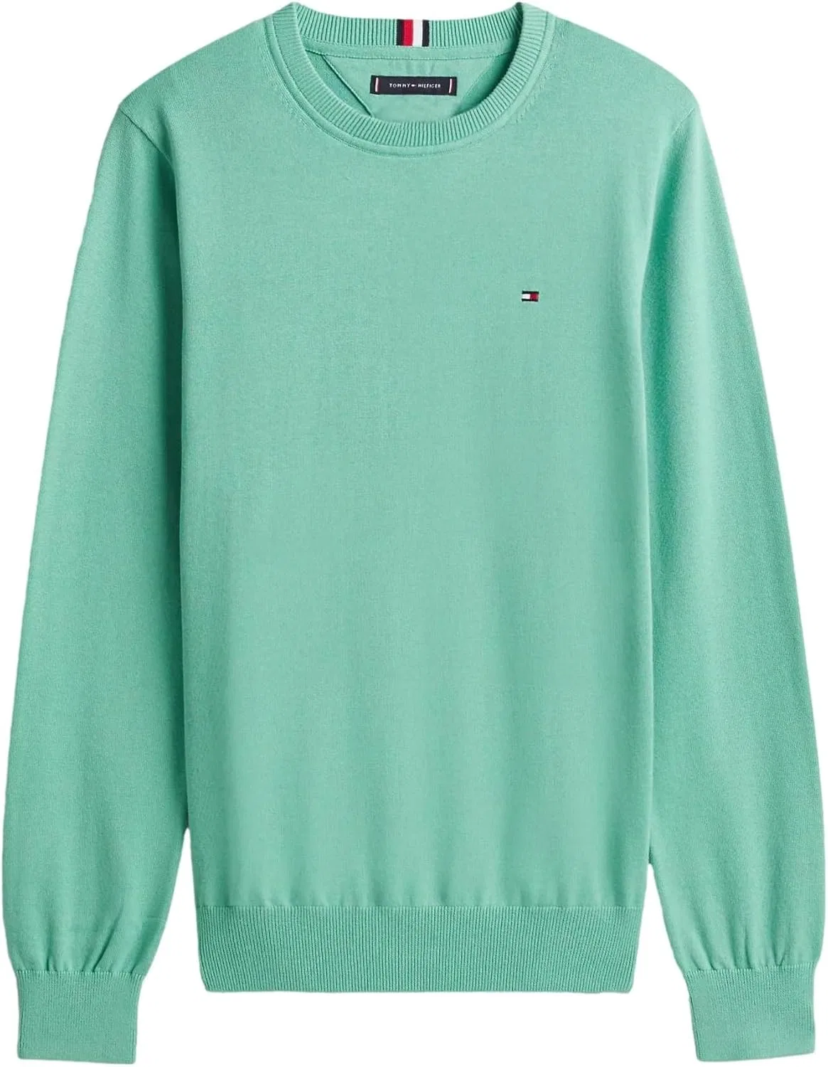 TOMMY HILFIGER / He.Pullover / PIMA ORG CTN CASHMERE свитер с круглым вырезом, зеленый