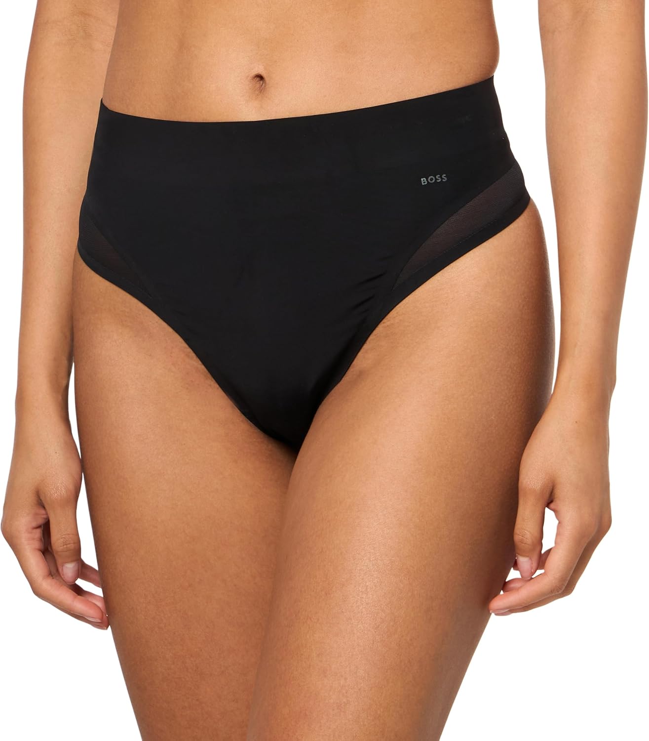

BOSS Мужские высокие трусы-стринги с сеткой, Iconic Black