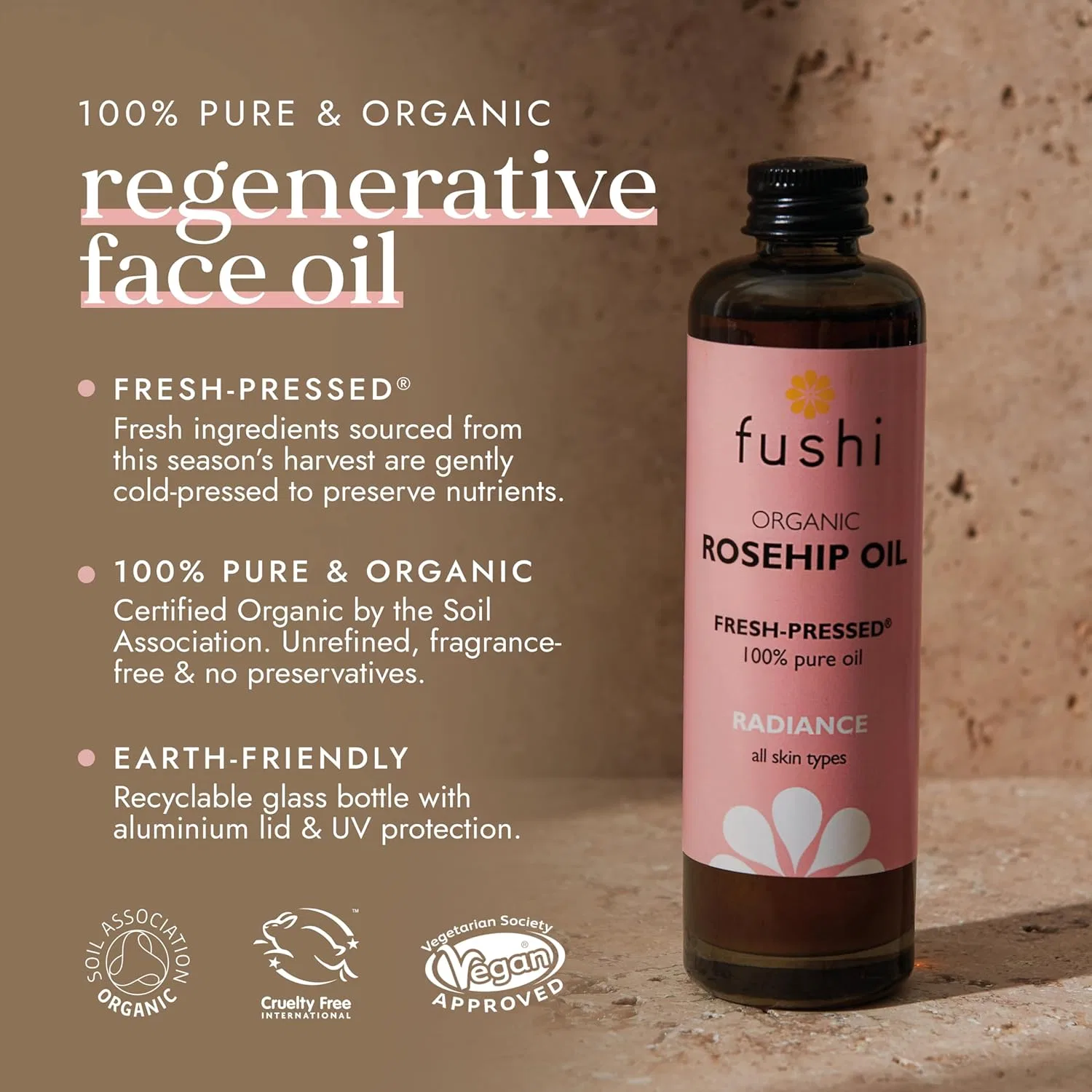 Крем для лица Fushi — Органическое масло шиповника Rosehip Seed Extra Virgin, 100 мл — фото 2