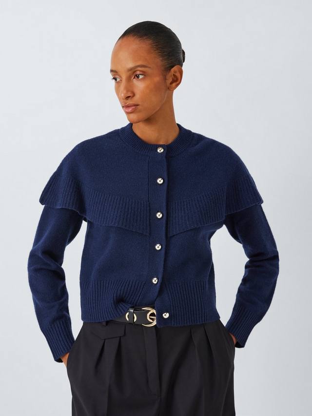 

Кардиган-накидка из смесовой шерсти John Lewis, темно-синий