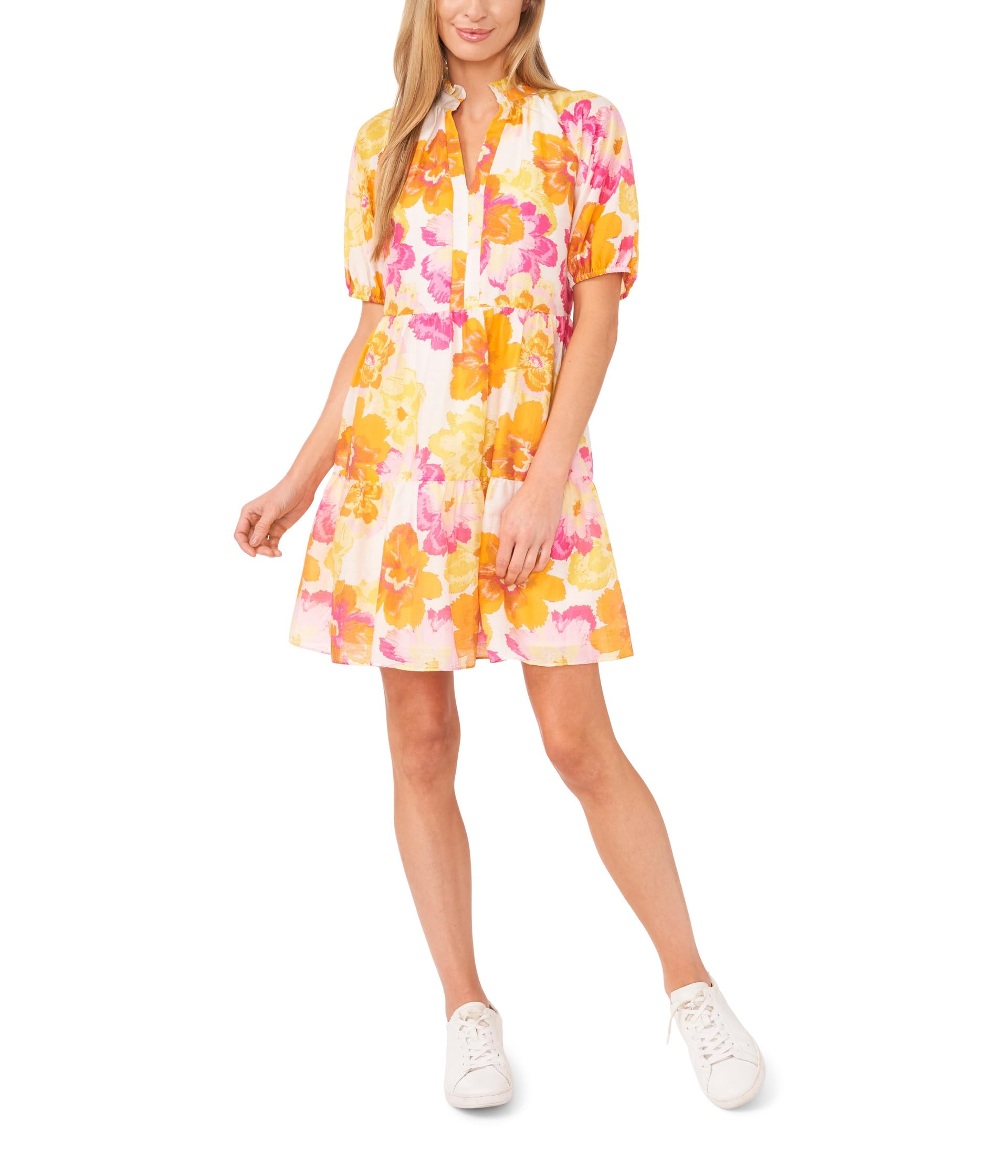 

Платье CeCe V-Neck Babydoll Tiered Dress, Radiant Yellow