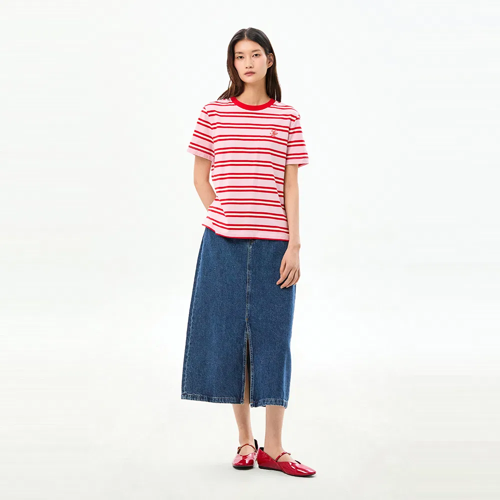Женская розовая футболка-джерси с логотипом Script от Tommy Hilfiger Women — фото 2