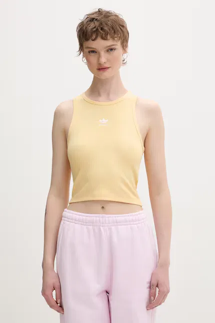Топ без рукавов кросс-кроп Adidas Originals, желтый