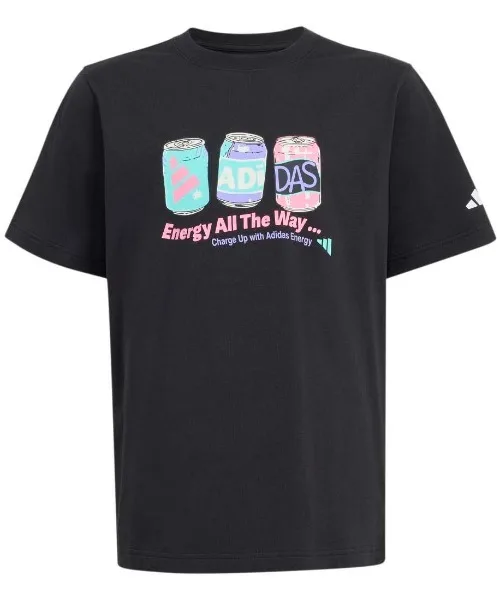 Детская футболка adidas Drink Graphic летняя с принтом чёрная