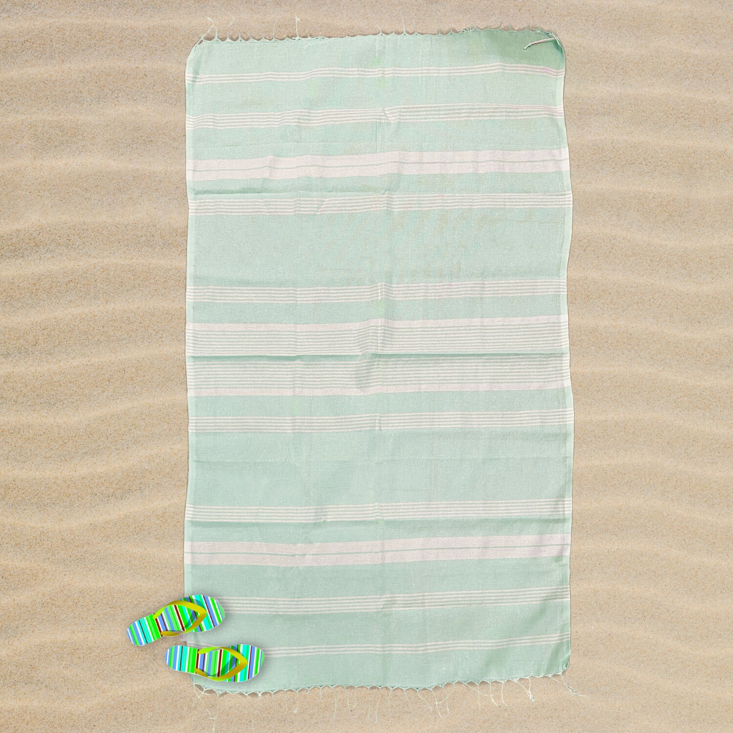 

Хлопковое пляжное полотенце Fouta - Милан Marinette Saint-Tropez, цвет Tiffany