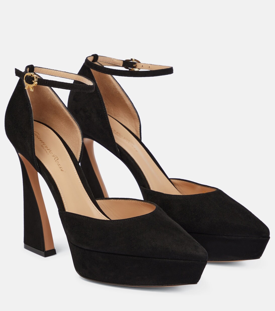 Замшевые туфли vertigo 105 на платформе Gianvito Rossi, черный
