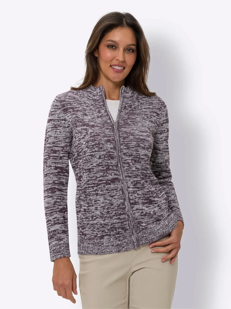 

Классический кардиган Basics Classic Basics, цвет Traube-Ecru-Meliert