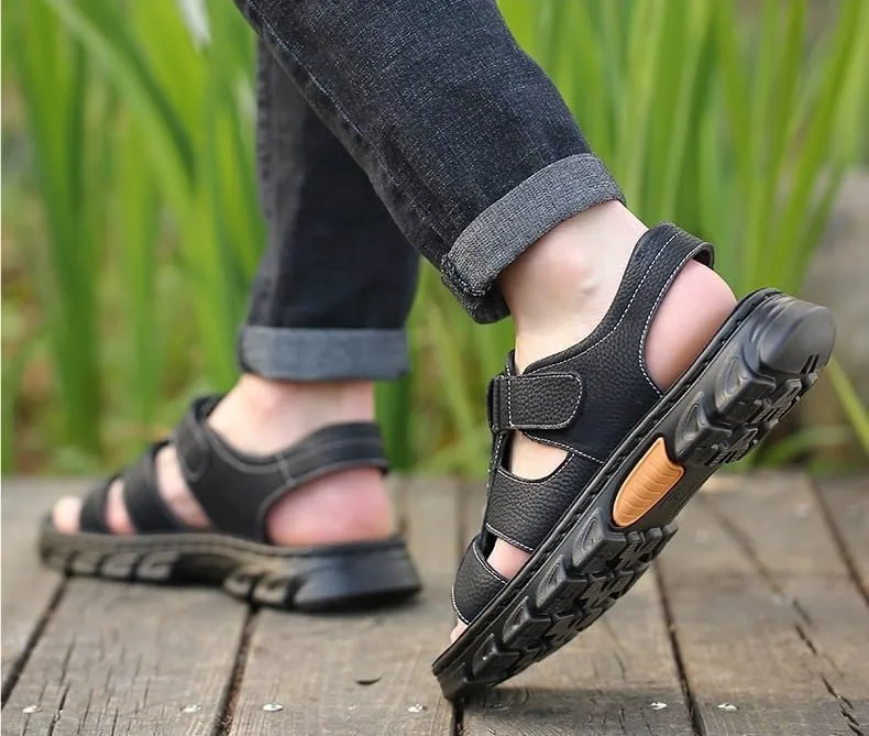 

Men's Summer Breathable Сандалии, Beach Shoes, Comfortable Casual Сандалии, Wear-Resistant and Non Slip DMGYCK, черный