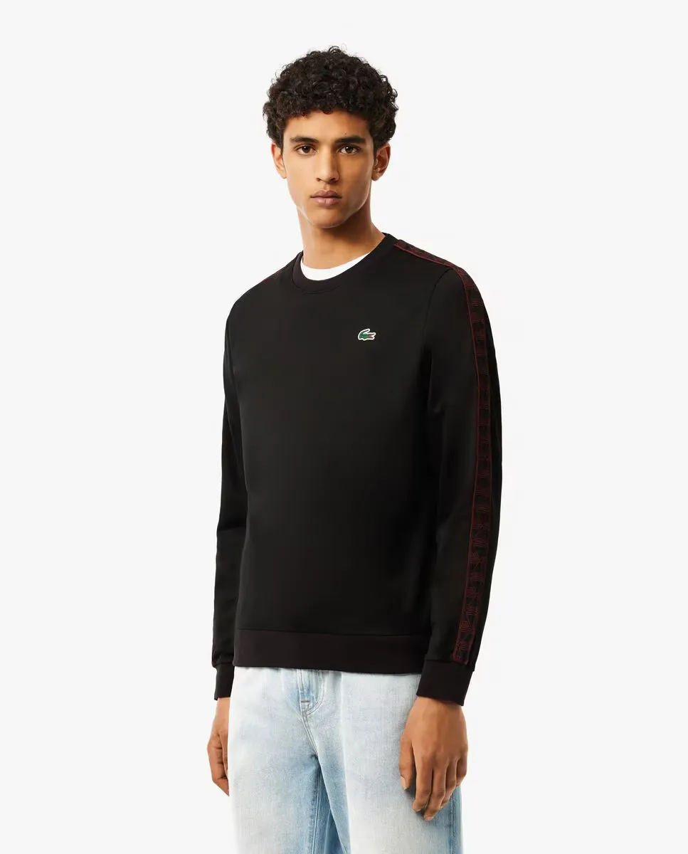 

Мужская теннисная толстовка из ткани рипстоп интерлок Lacoste, черный