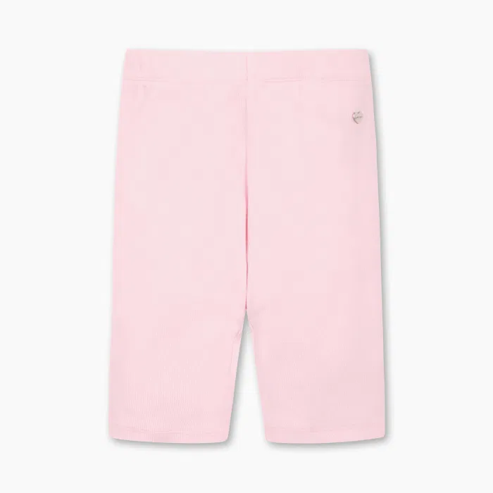 Детские укороченные леггинсы в рубчик розового цвета от Benetton Kids
