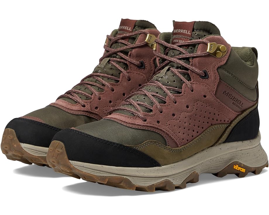 

Походные ботинки Merrell Speed Solo Mid WP, цвет Olive/Marron