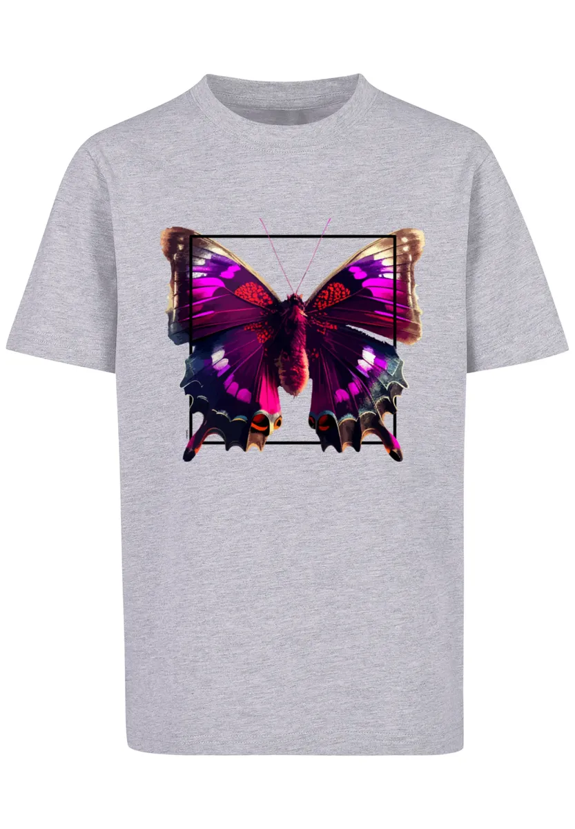 

F4NT4STIC Футболка "Pink Butterfly TEE UNISEX", принт, серый