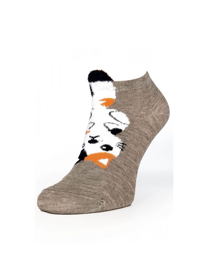 

Носки COFI 1453 Kurze Socken mit Katzenmuster für Damen Freizeitsocken Schöne, бежевый