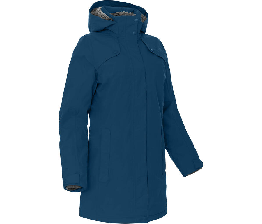 

BERGSON Зимнее пальто с плюшевой подкладкой, утеплённое, водонепроницаемость 20 000 мм водяного столба, синего цвета