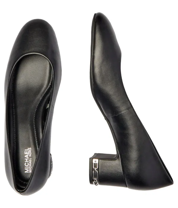 Туфли-Лодочки June Flex Mid из кожи на широком каблуке Michael Kors, черный — фото 4