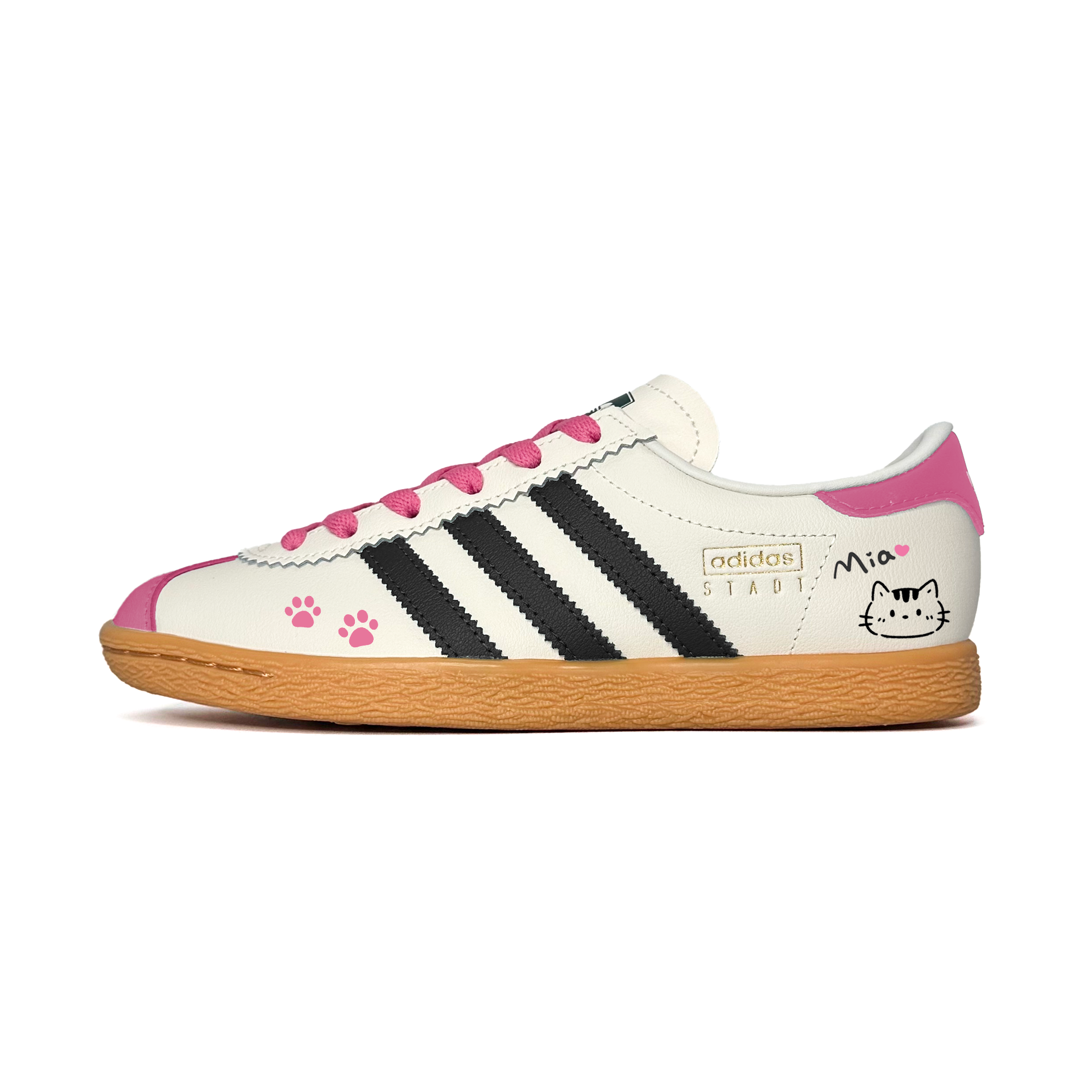 

Adidas Originals Stadt Cute, Girlish, Kitten Abrasion Resistant Low top Skateboard Shoes Unisex Black Pink
