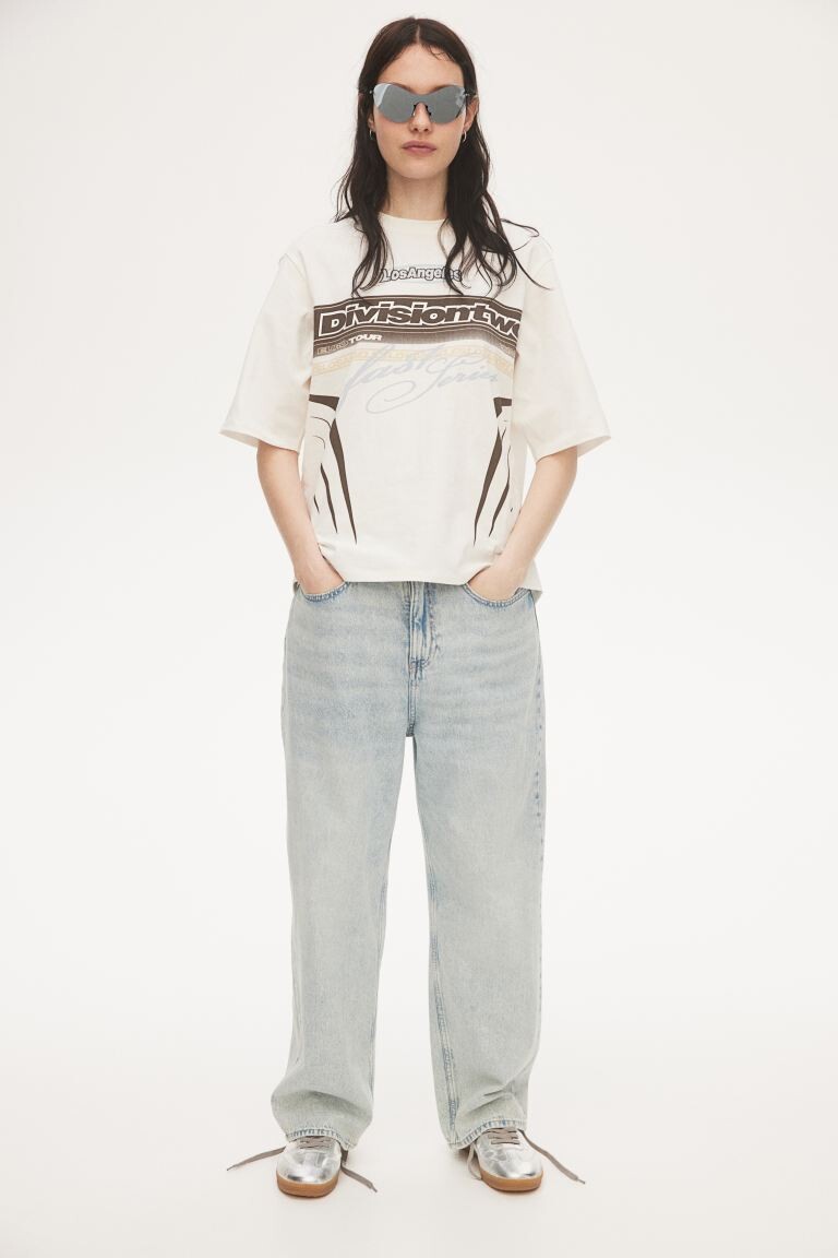 

Футболка оверсайз H&M, бежевый