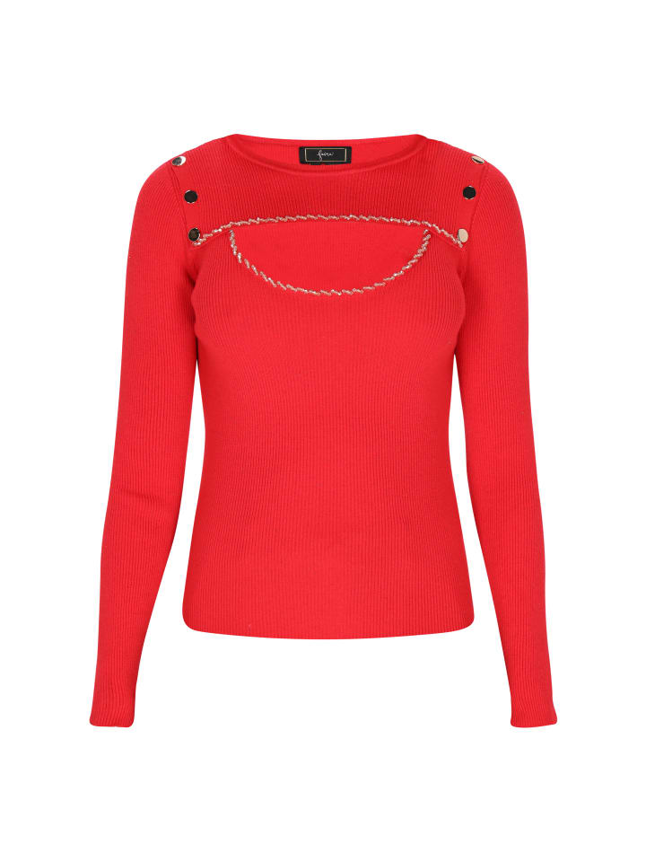 

Женский свитер красного цвета faina