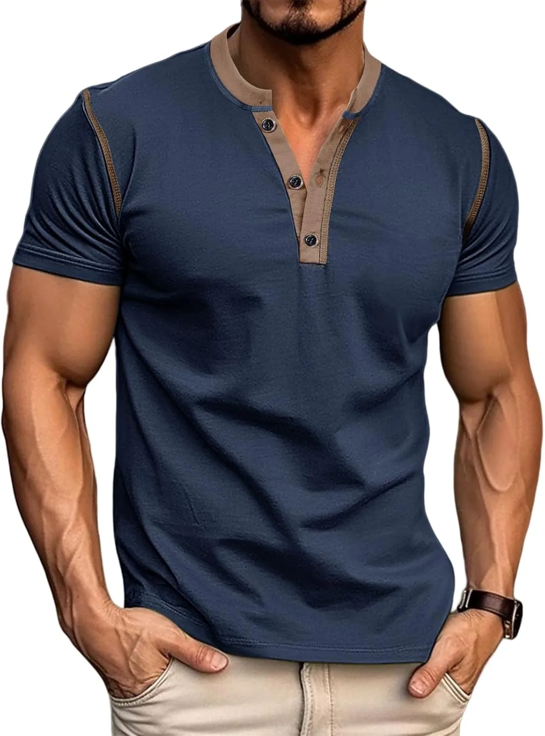 

Футболка Henley с карманом, Muscle Fit YSERB
