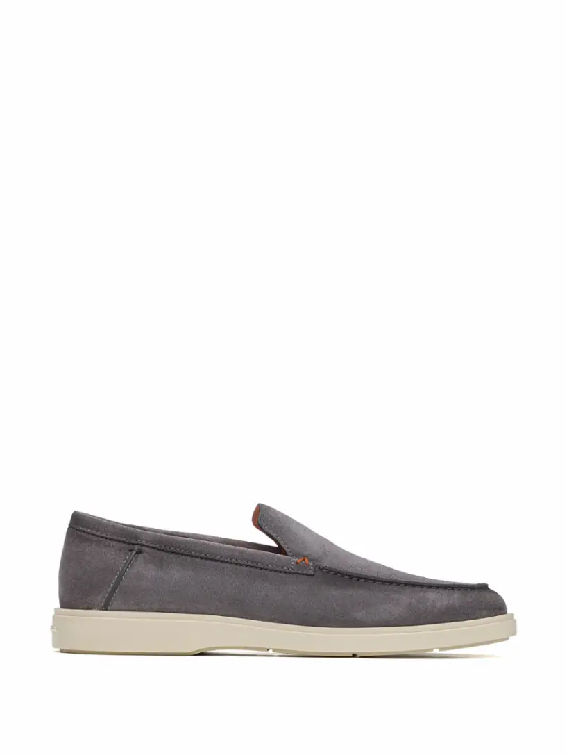 

Замшевые лоферы Santoni, серый