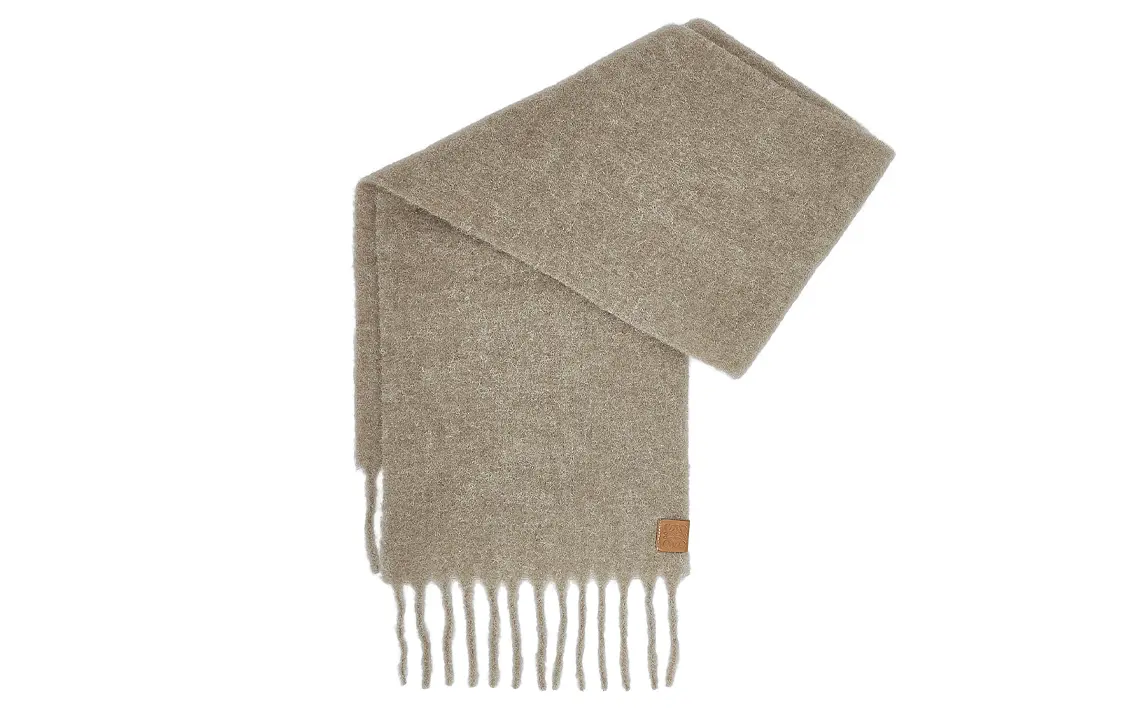 

LOEWE Вязаный шарф унисекс коричневый, Light Brown