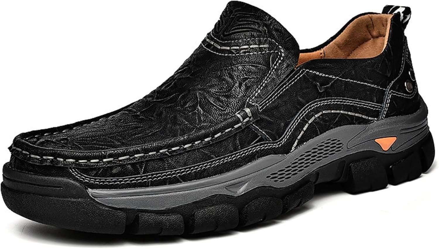 

Мужские слипоны Boxpopla, повседневные туфли с мыском-мокасином, кожаные для прогулок и походов, лоферы для работы, офиса и активного отдыха, черный