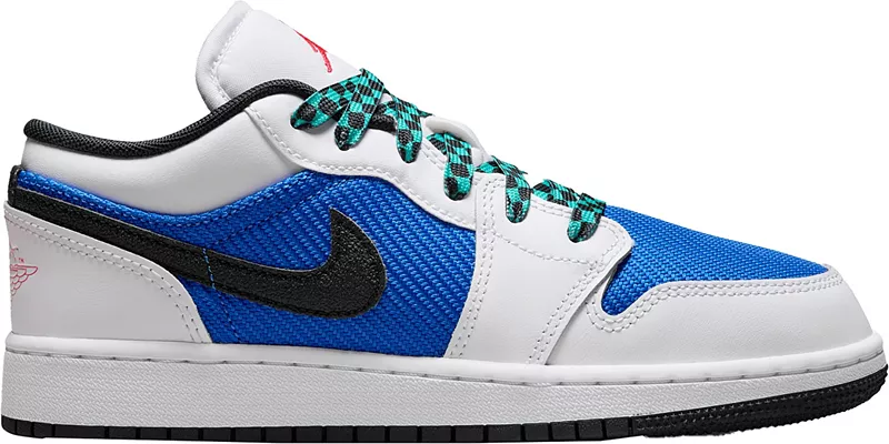 

Детские баскетбольные кроссовки Jordan Air Jordan 1 Low SE для начальной школы, черный/синий/зеленый