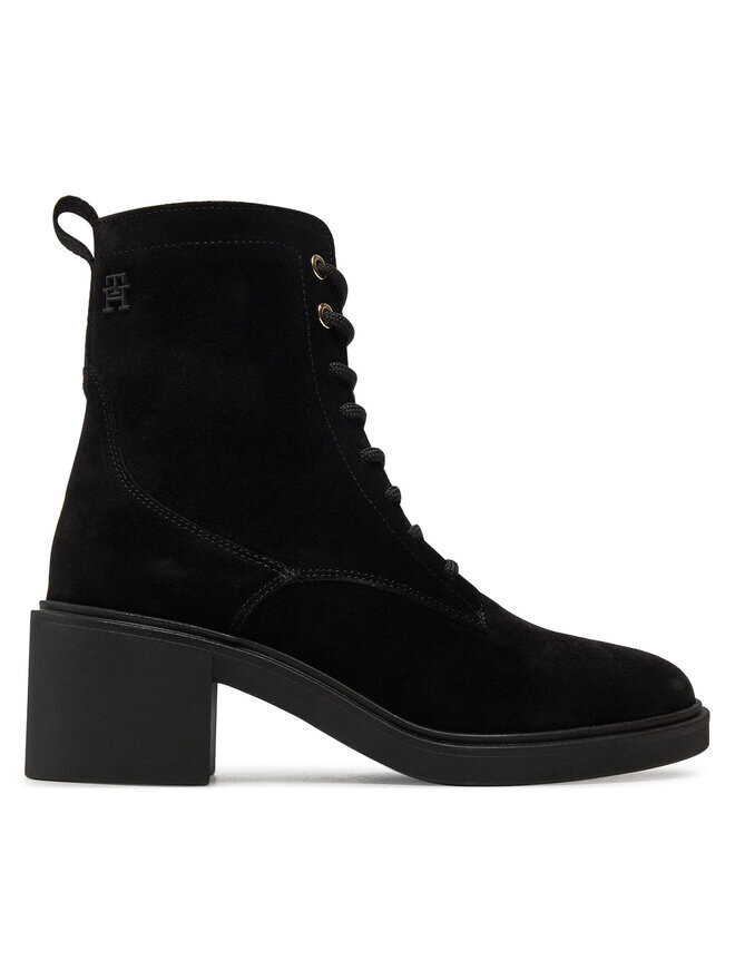 

Ботильоны Tommy Hilfiger Suede Mid Heel Laceup Logotape FW0FW08090, черный