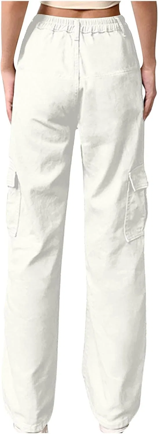 Джинсы карго женские, белый — фото 3
