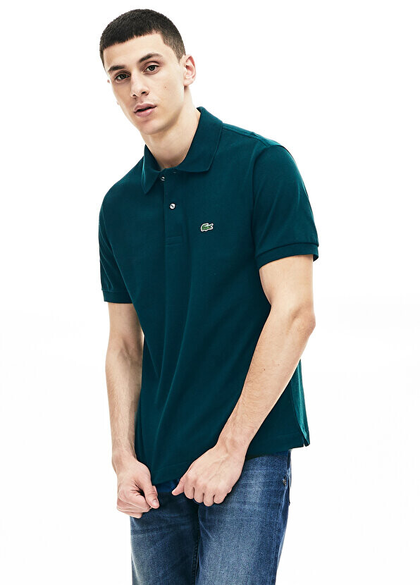Classic fit l.12.12 темно-зеленая мужская футболка-поло Lacoste — фото 4