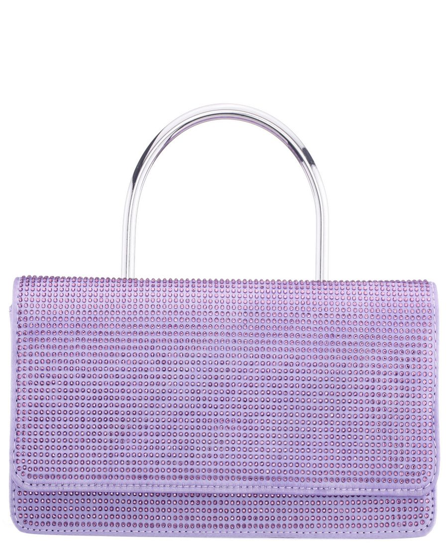 

Удлиненная сумка-мессенджер с магнитной застежкой и кристаллами Nina, Lavender