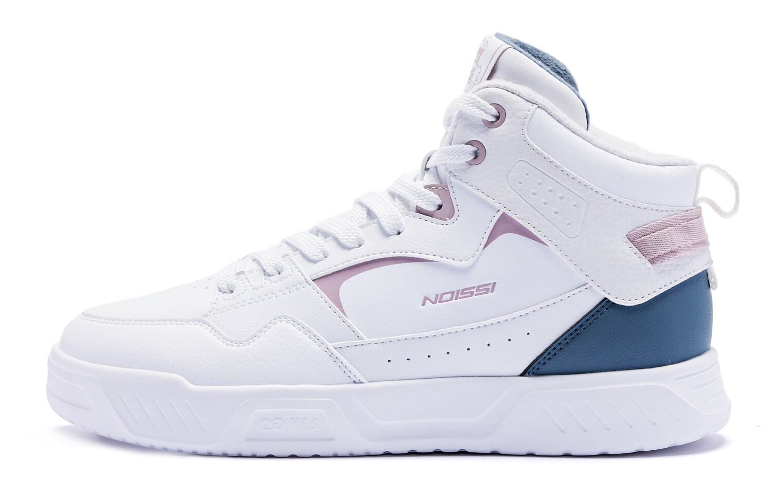 

Кроссовки QIAODAN Skateboarding Shoes Women's High-top White/Blue, белый/синий