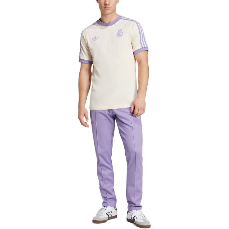 Бесплатная доставка с AdiClub Футболка Adidas Originals Real Madrid Adicolor Classics 3 Stripes, цвет Wonder White/Magical Light Purple — фото 3