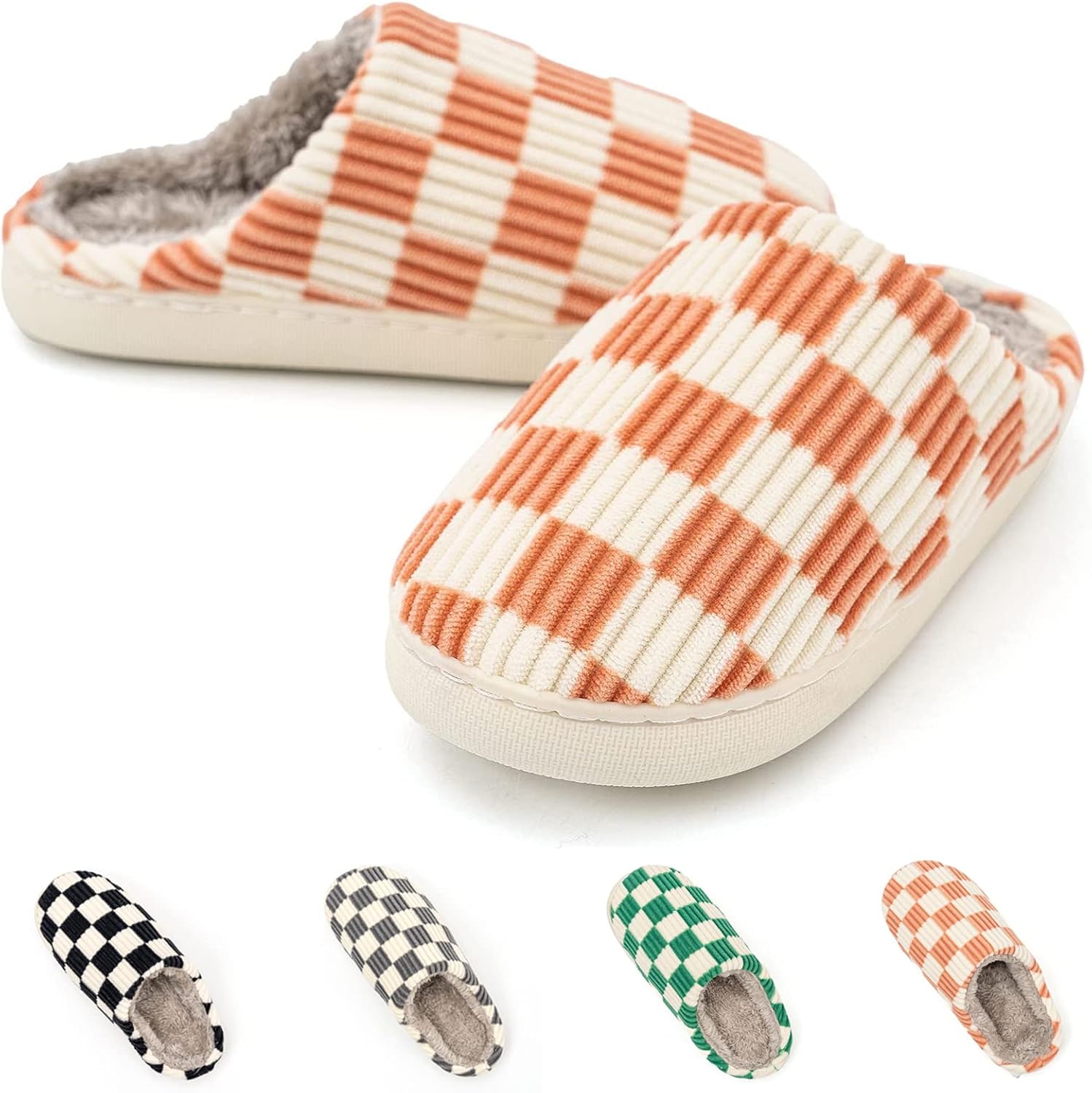 

Домашние тапочки Guyarns для женщин и мужчин - пушистые, удобные для дома и улицы с амортизирующей стелькой и искусственным мехом, оранжевый