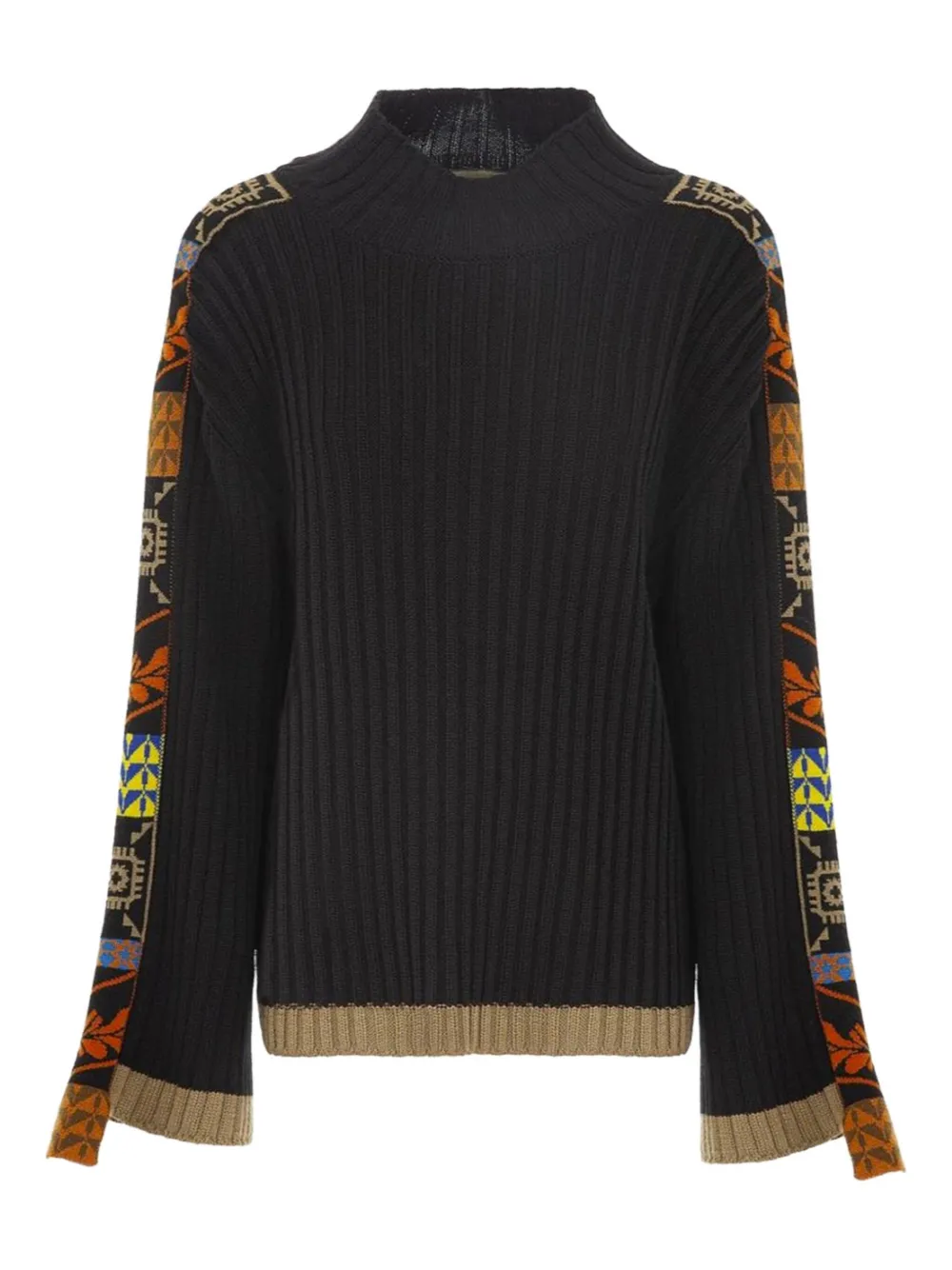 

Свитер в рубчик с узором Akep, черный