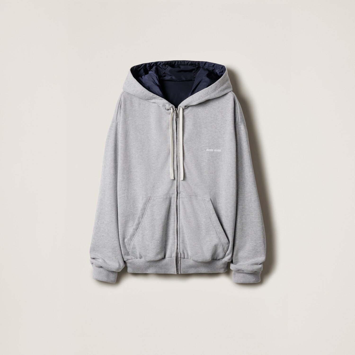 

Блузон из джерси и технического понжé MIU MIU, серый