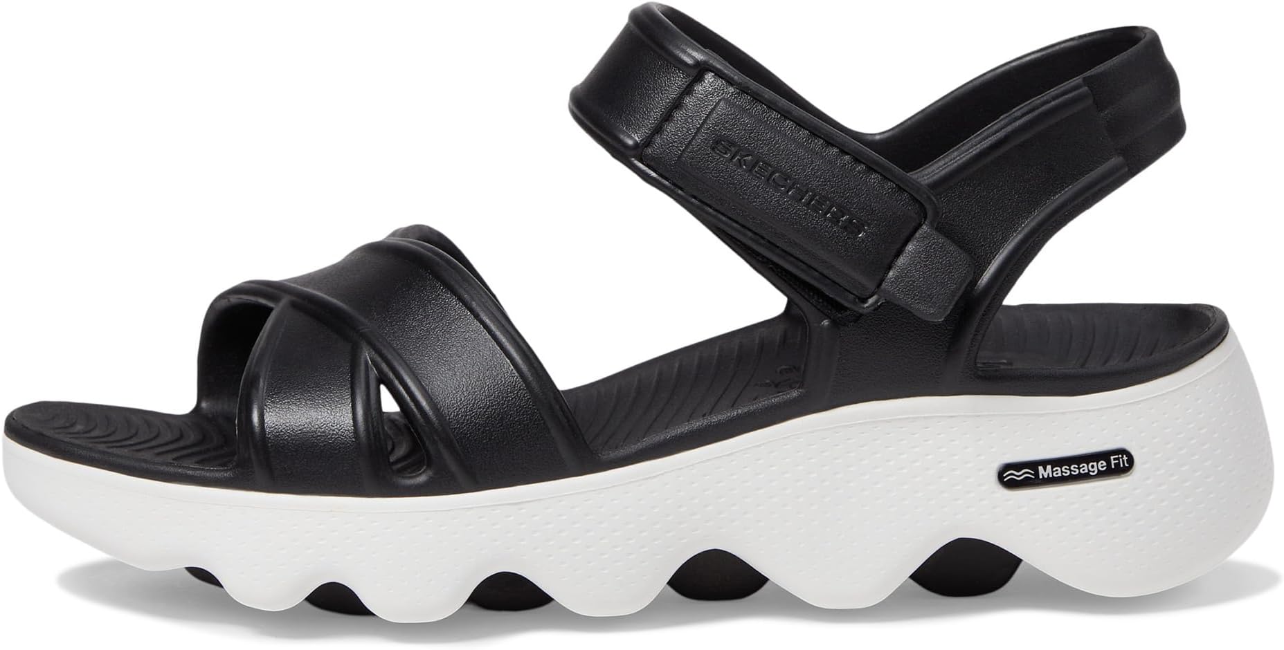 Сандалии SKECHERS Women's Foamies Massage Fit - Heartfelt, Black/White — фото 4