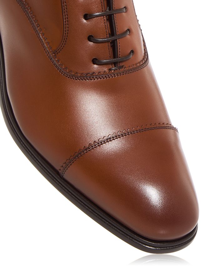 Мужские оксфорды Boston с кожаным мыском FERRAGAMO, коричневый/бежевый — фото 4