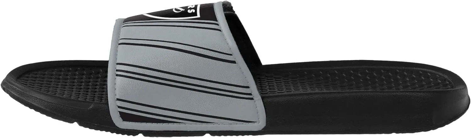 Мужские спортивные тапочки FOCO Legacy Velcro Sport Slide New York Giants Legacy Sport с застежкой-липучкой - размер Large, 2-Las Vegas Raiders — фото 4
