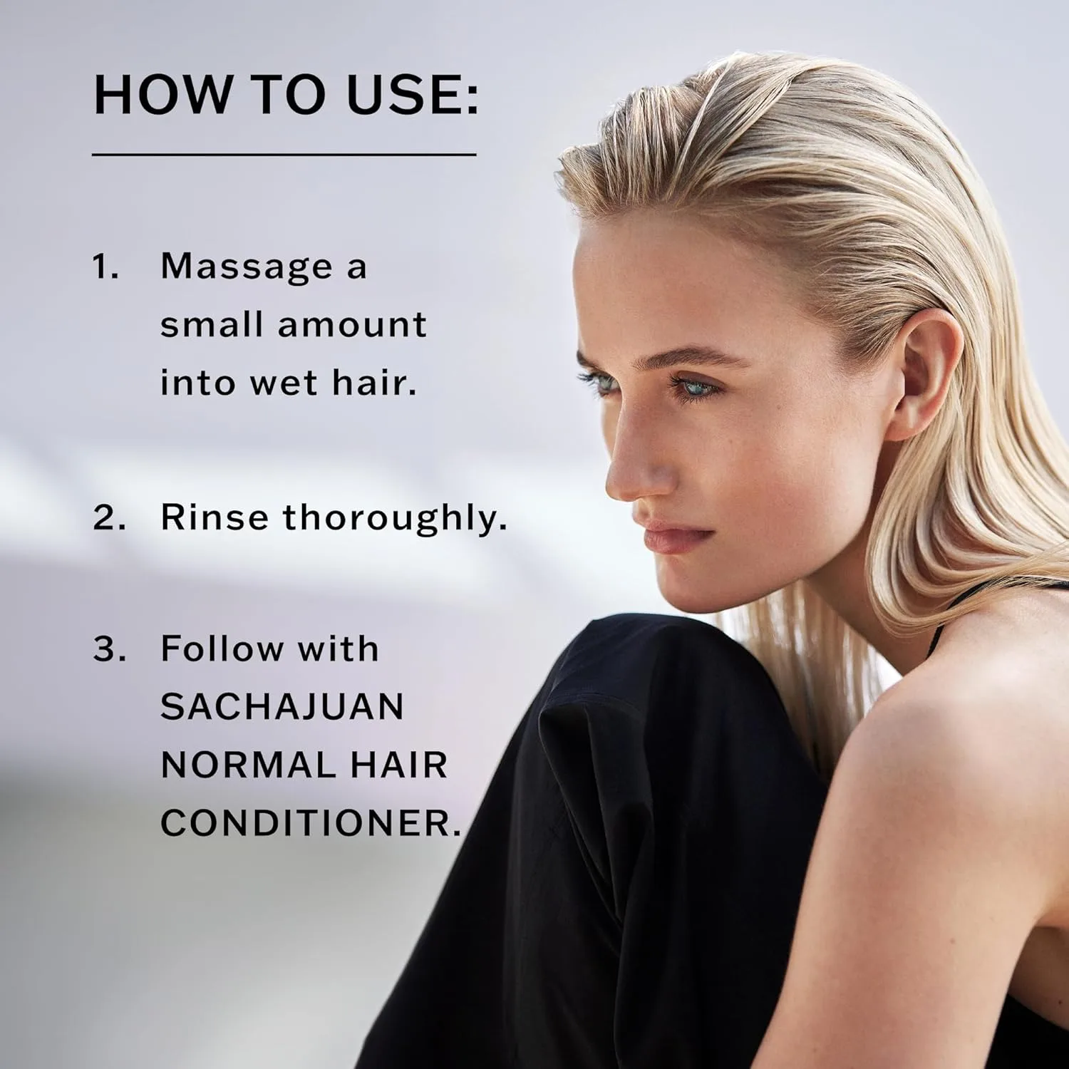 SACHAJUAN Normal Hair шампунь для всех типов волос, блеск, баланс и подвижность, Ocean Silk Technology, легкое увлажнение, веганский и без парабенов, 250 мл — фото 3