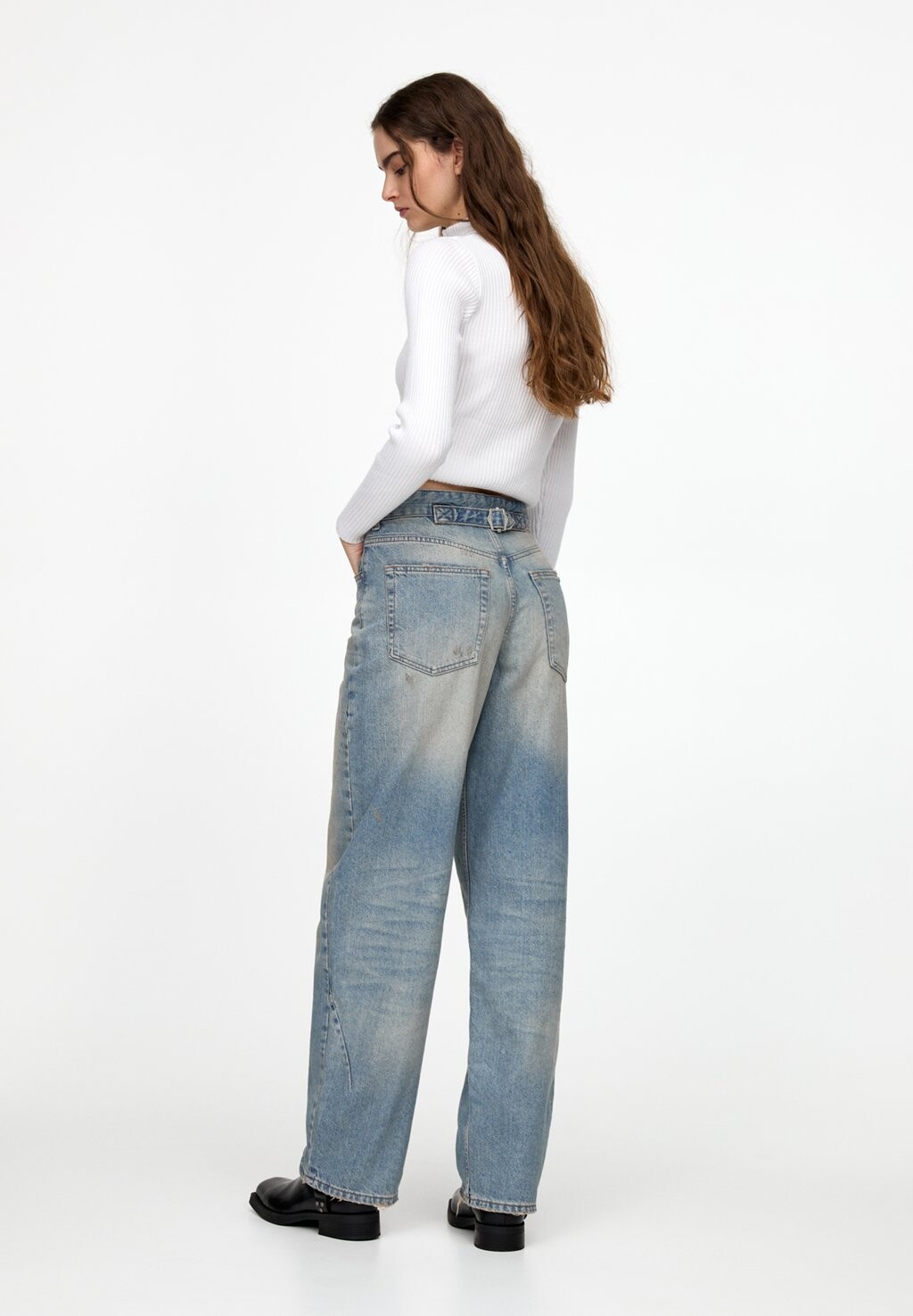

Джинсы свободного кроя BALLOON BAGGY PULL&BEAR, синий