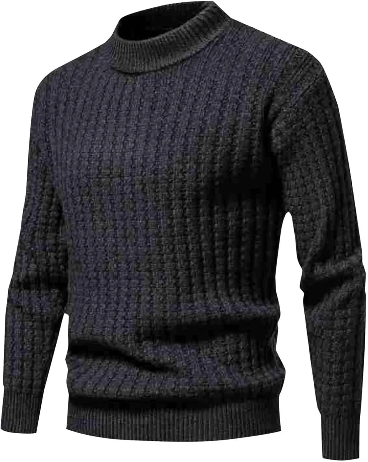 

Мужской теплый водолазка slim fit с кабельной вязкой