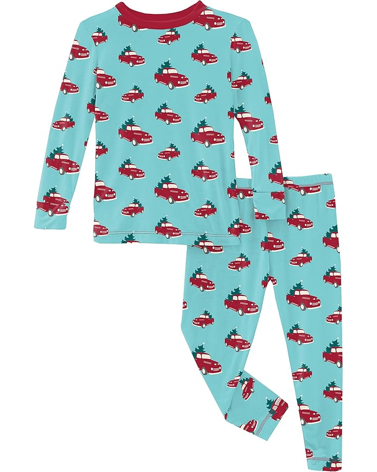 

Пижама Kickee Pants Kids Long Sleeve Pajama Set, цвет Iceberg Trucks & Trees