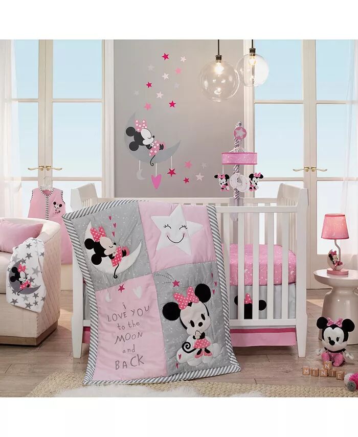 

Розовый комплект постельного белья для детской кроватки из 4 предметов Disney Baby Minnie Mouse от Lambs & Ivy, розовый