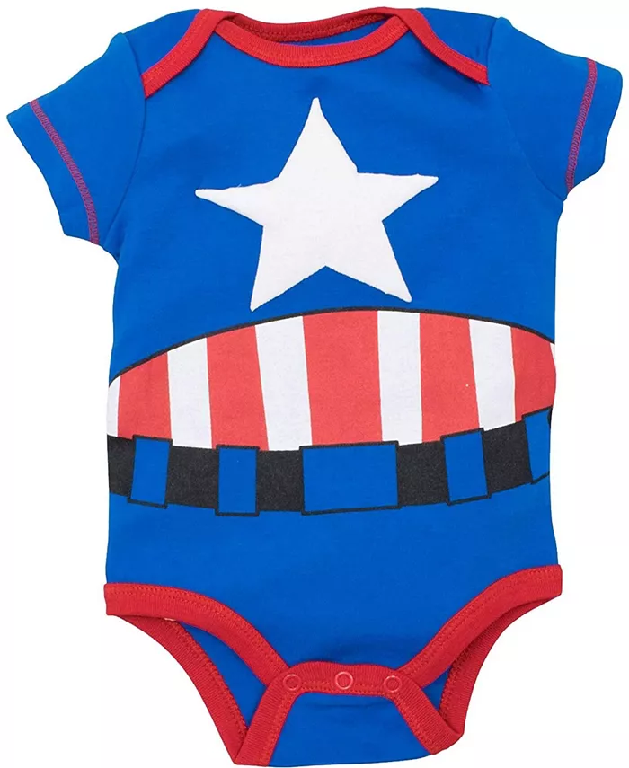 Детский костюм-боди и шапочка для мальчиков Baby Boys Cosplay Avengers, синий — фото 2