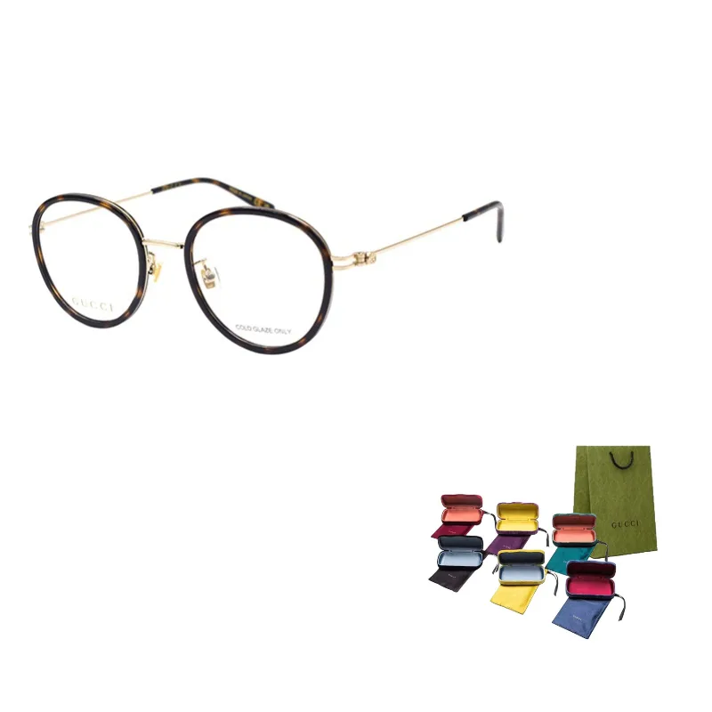 Очки с круглой оправой GUCCI, Tortoiseshell Gold