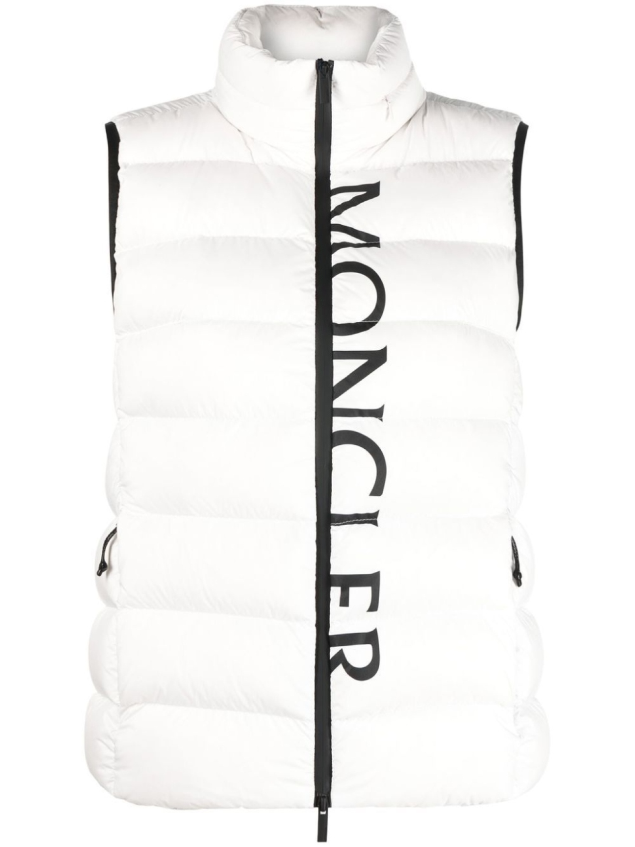 

Moncler дутый жилет с логотипом, белый