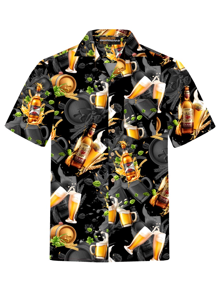 

Рубашка на пуговицах классического кроя Hawaiihemdshop.de Hawaiian Beer, черный